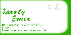 karoly exner business card